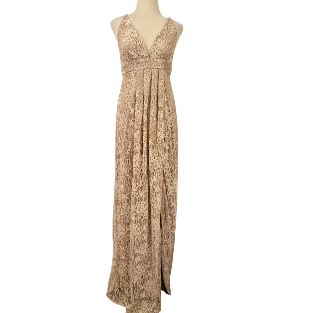 LULUS Stolen Moments Lace Formal Maxi DRESS Small NEW Pink Prom Fairy Coquette